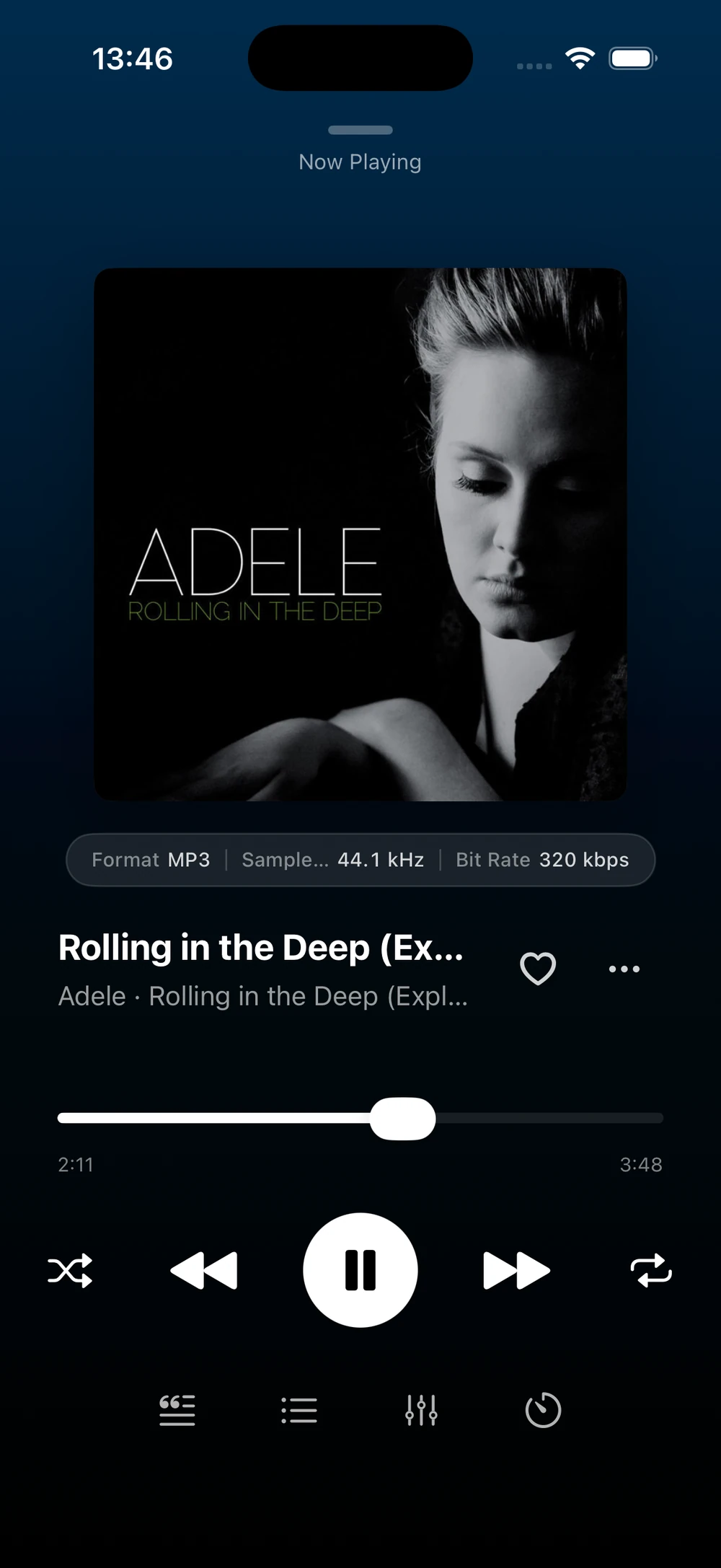 NetMusic player using artwork and metadata extracted from an audio file