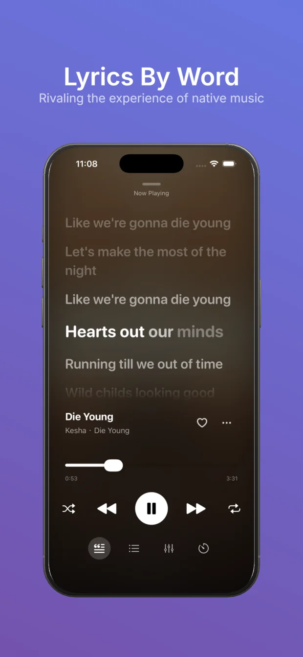 NetMusic-Player mit wortgenau synchronisierten Songtexten auf dem iPhone